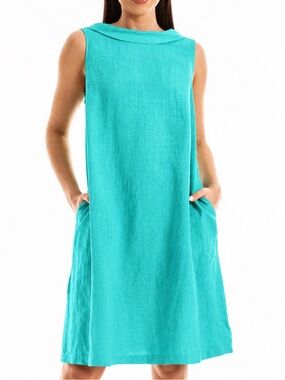 Harris Cotton Linen Dress in Mint Green Women's Size XL
